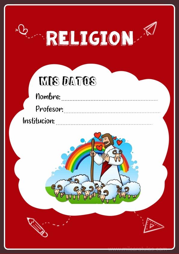 caratulas para cuadernos de religión