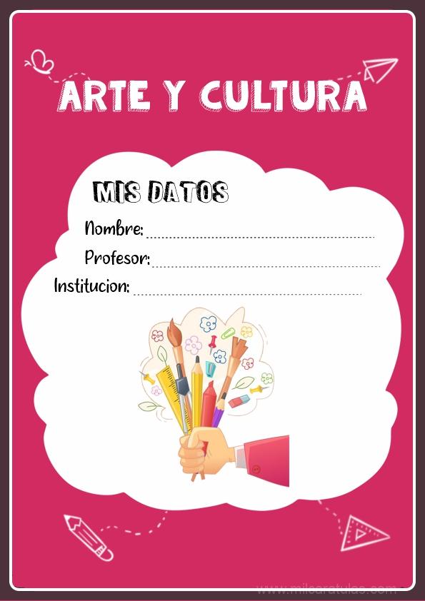 caratula para cuadernos de arte y cultura