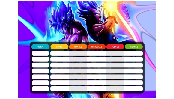 Horario Escolar de dragon ball super