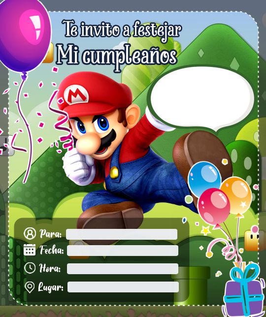 Tarjetas de Cumpleaños con Mario Bros