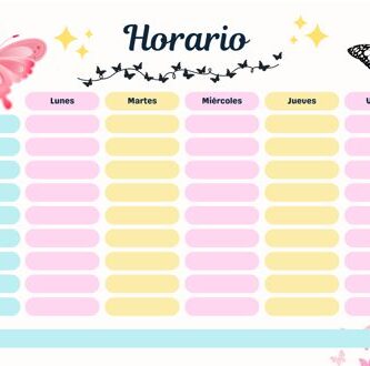 Horarios de Mariposas