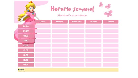 Horarios de Princesa Peach