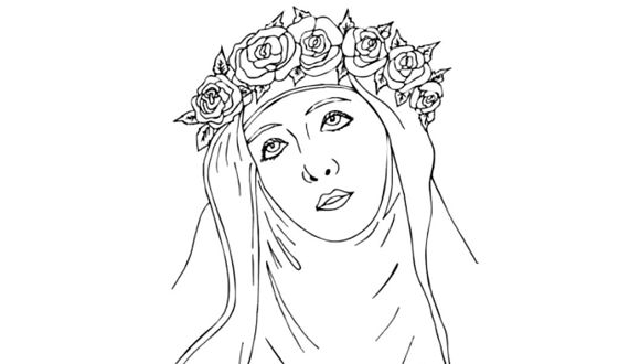 Santa Rosa de Lima para Colorear