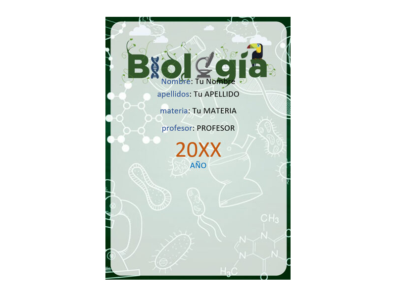 Caratula y Portada de Biología en Word 9