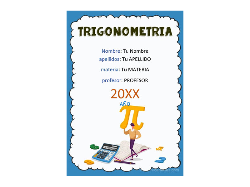 Caratula y Portada de Trigonometría en Word 3