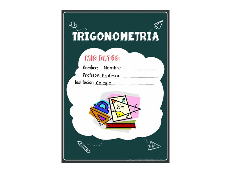 Caratula y Portada de Trigonometría en Word 6